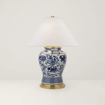 Ralph Lauren Foo Dog Medium Table Lamp In Blue