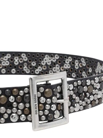 Golden Goose Black Studs Belt In Black