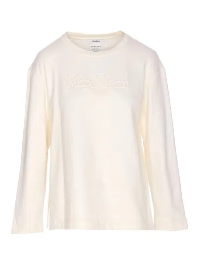 Max Mara Cotton Silk Sweatshirt Sweatshirts White In Neutral