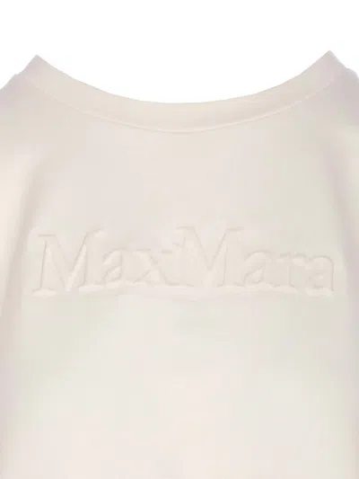 Max Mara Cotton Silk Sweatshirt Sweatshirts White In Neutral
