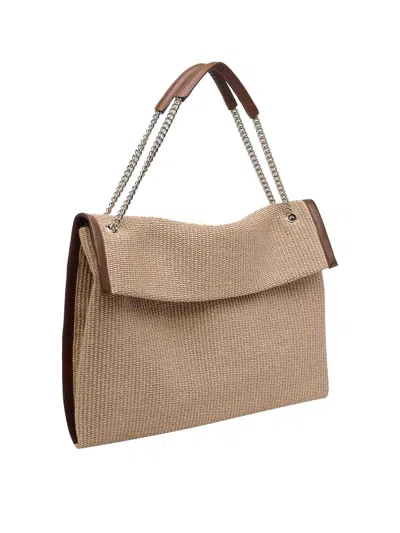Orciani Large Venus Soft Leather-trim Shoulder Bag In White