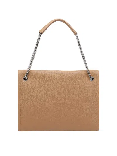 Orciani Structured Midi Handbag With Stylish Chain Strap In Orange