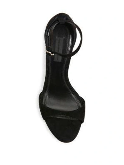 Shop Alexander Wang Tilda Tilt-heel Suede Ankle-strap Sandals In Black