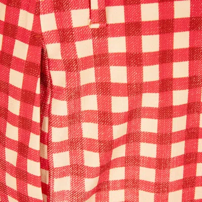 Ermanno Scervino Gingham-check Flared Trousers In Brown