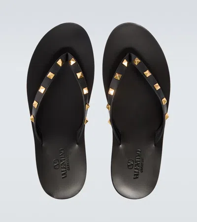 Valentino Garavani Black Cp Leather Sneakers In Black