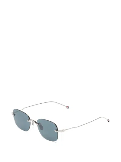 Thom Browne Rimless Rectangular Sunglasses In Silver