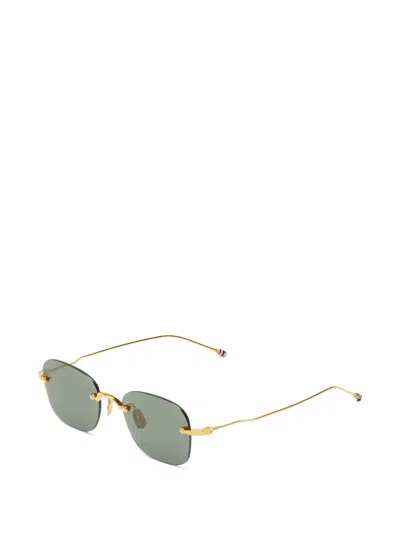 Thom Browne Rimless Rectangular Sunglasses In Gold
