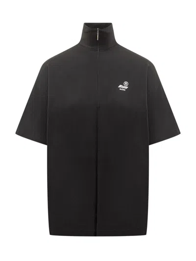 Msgm High Neck Jersey T-shirt In Black