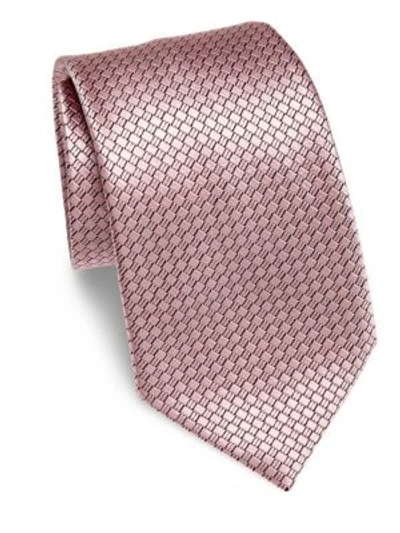 Ermenegildo Zegna Diamond Silk Tie In Pink