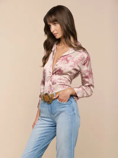 L'agence Dani Silk Blouse In Multi