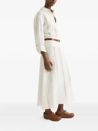 Twp Jd Stripe-patterned Point-collar Shirt In Neutral