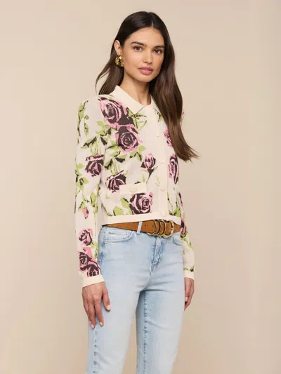 L'agence Western Toile Osiris Jacquard Cardigan In Gray