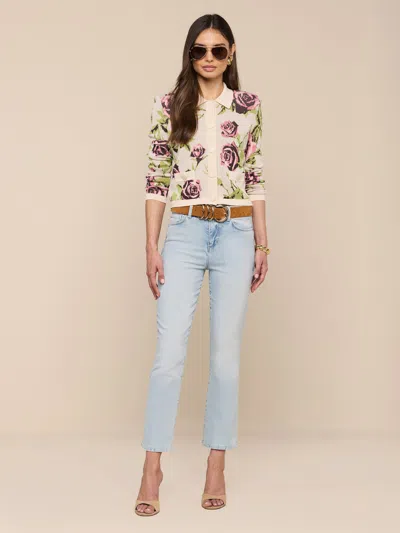 L'agence Western Toile Osiris Jacquard Cardigan In Gray