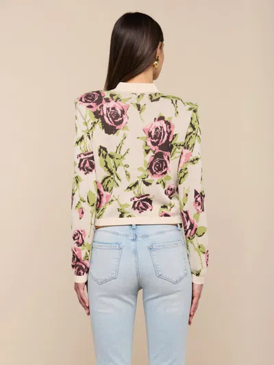 L'agence Western Toile Osiris Jacquard Cardigan In Gray