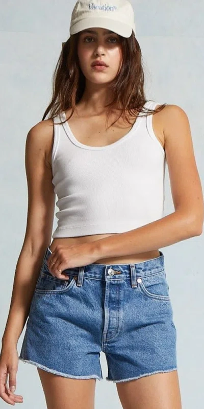 Asher Raya Crop Tank In White