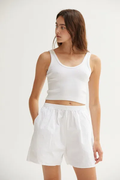 Asher Raya Crop Tank In White