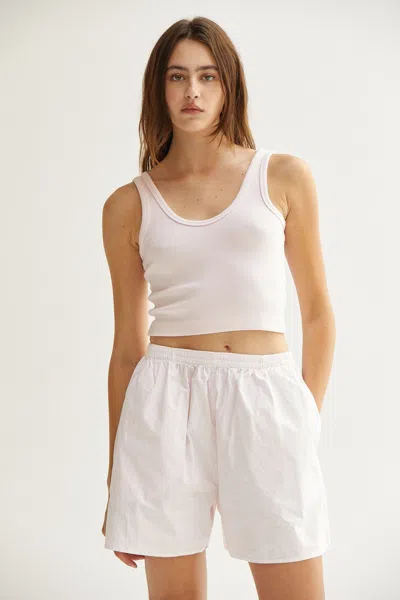 Asher Raya Crop Tank In White