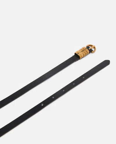 Pinko Thin Leather Belt 1 Cm In Black
