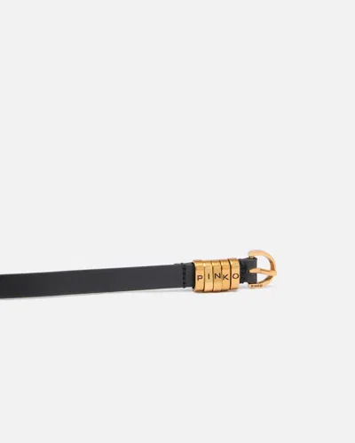 Pinko Thin Leather Belt 1 Cm In Black