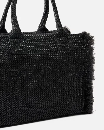 Pinko Black Polypropylene Polyester Polyester Cotton Polyamide Polyurethane Polyester Handbag In Black