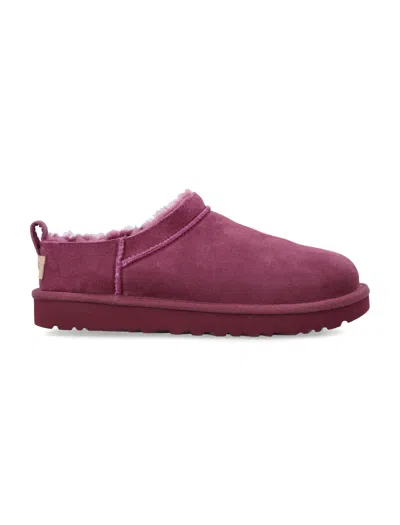 Ugg Micro Suede Short Boot Slippers Round Toe In Burgundy