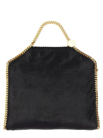 Stella Mccartney The Falabella Mini Faux Brushed-leather Shoulder Bag In Black