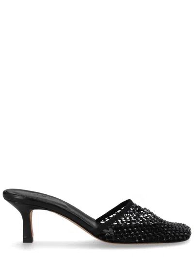 Alysi Black Polyester Heels In Multi