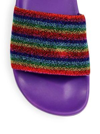 Shop Marc Jacobs Cooper Glitter Sport Slide Sandals In Purple-multi