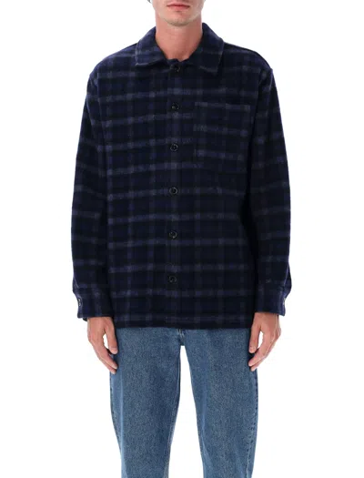 A.p.c. A. P.c. Stanley Check Wool Overshirt In Blue