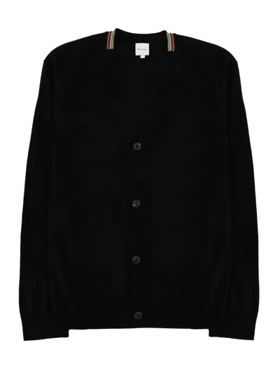 Paul Smith Signature Stripe Cardigan In Black