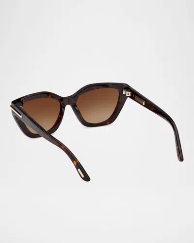 Tom Ford 55mm Butterfly Sunglasses In Orange