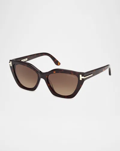 Tom Ford 55mm Butterfly Sunglasses In Orange