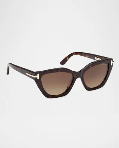 Tom Ford 55mm Butterfly Sunglasses In Orange