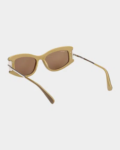Max Mara 52mm Rectangular Sunglasses In Brown
