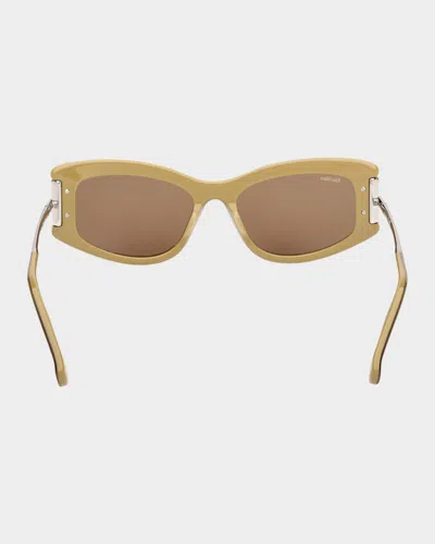 Max Mara 52mm Rectangular Sunglasses In Brown