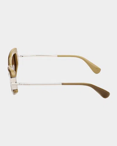 Max Mara 52mm Rectangular Sunglasses In Brown