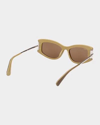 Max Mara 52mm Rectangular Sunglasses In Brown