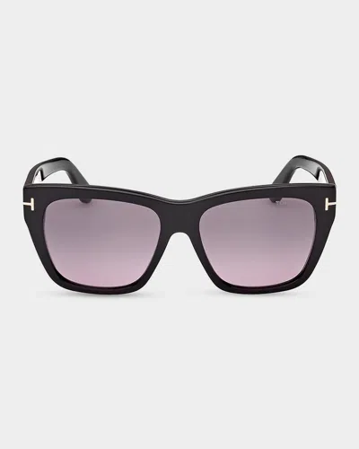 Tom Ford Flynn 55mm Gradient Butterfly Sunglasses In Black