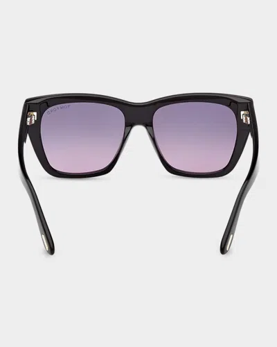 Tom Ford Flynn 55mm Gradient Butterfly Sunglasses In Black