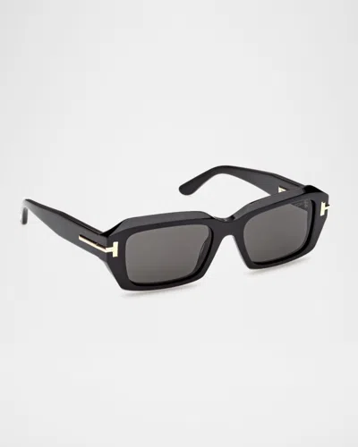 Tom Ford 53mm Rectangular Sunglasses In Black