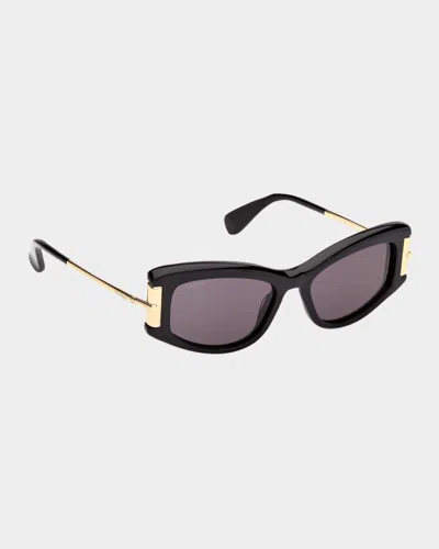 Max Mara 52mm Rectangular Sunglasses In Orange