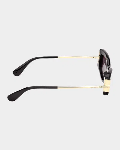 Max Mara 52mm Rectangular Sunglasses In Orange