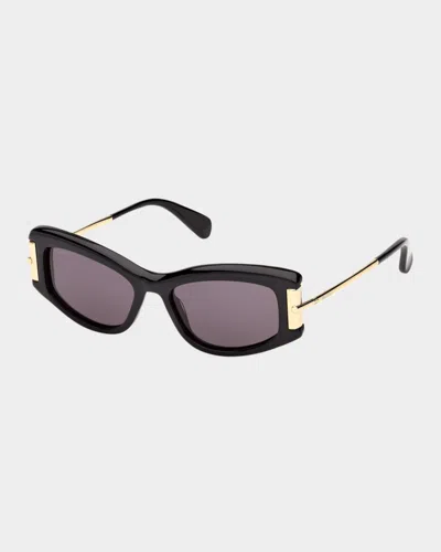 Max Mara 52mm Rectangular Sunglasses In Orange