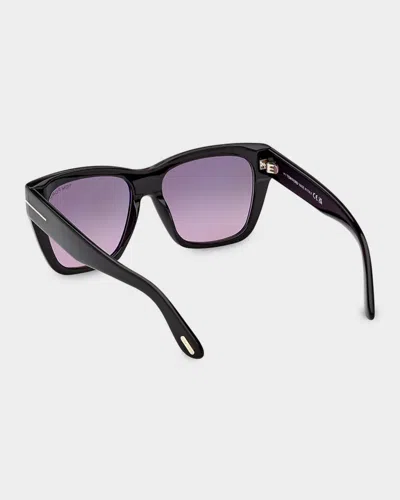 Tom Ford Flynn 55mm Gradient Butterfly Sunglasses In Burgundy