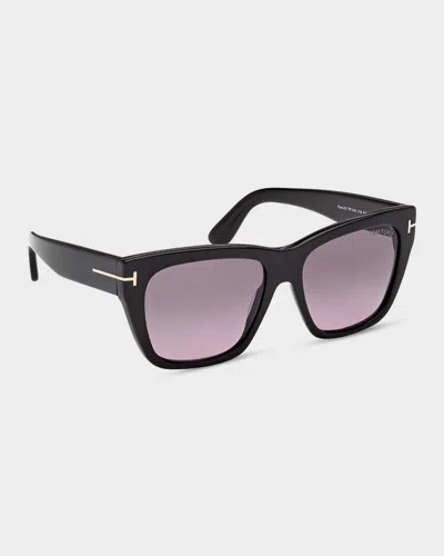 Tom Ford Flynn 55mm Gradient Butterfly Sunglasses In Burgundy