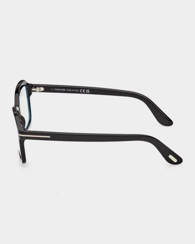 Tom Ford 54mm Blue Block Rectangular Eyeglasses In Gray