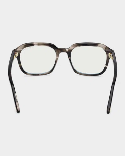 Tom Ford 53mm Blue Block Rectangular Eyeglasses In Gray