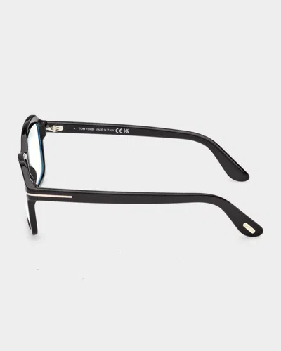 Tom Ford 54mm Blue Block Rectangular Eyeglasses In Gray