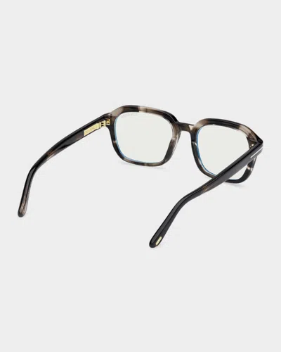 Tom Ford 53mm Blue Block Rectangular Eyeglasses In Gray
