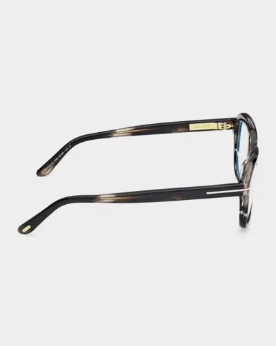 Tom Ford 53mm Blue Block Rectangular Eyeglasses In Gray